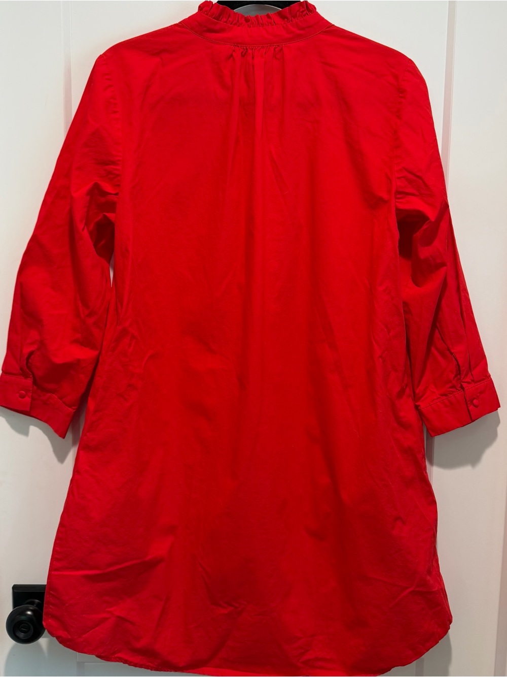 Sugar Lips Red Ruffle Neck Shift Mini Dress M Holiday Preppy Romantic - Picture 7 of 9